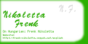 nikoletta frenk business card